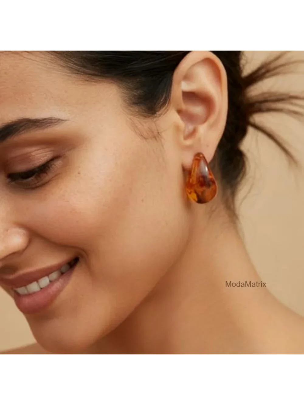 9 Pairs Chunky Gold Plated Resin Hoop Earrings for Women